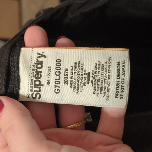 Superdry denim goods japan black denim tapered skinny jeans - Picture 10 of 14